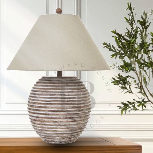 Extra Large Ceramic Ribbed Table Lamp